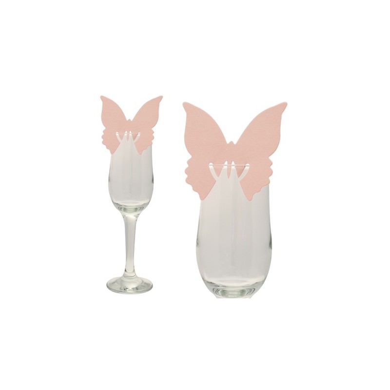Baby pink butterfly place cards