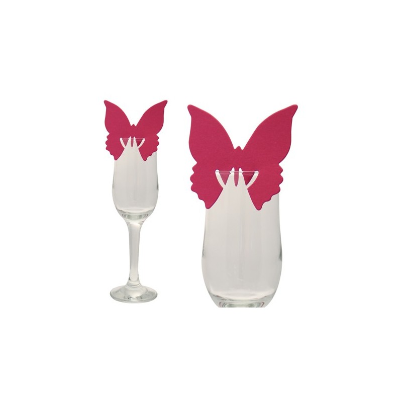 Pink butterfly place cards