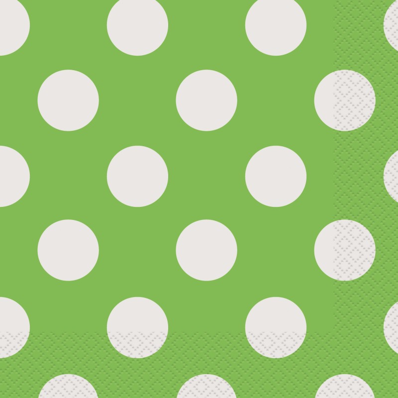 Lime green polka napkins
