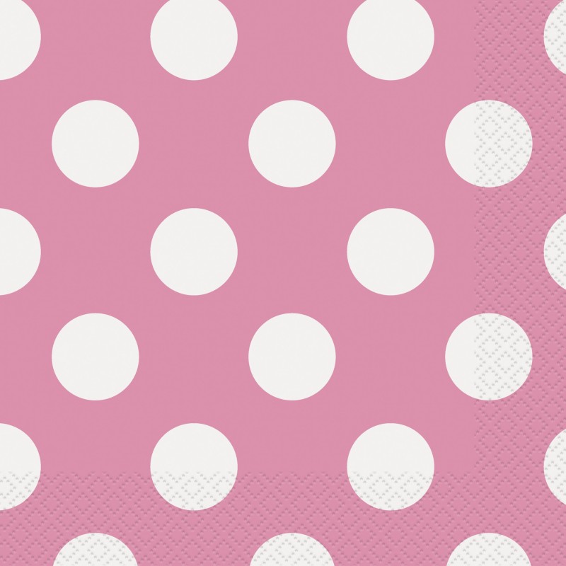 Hot pink polka napkins