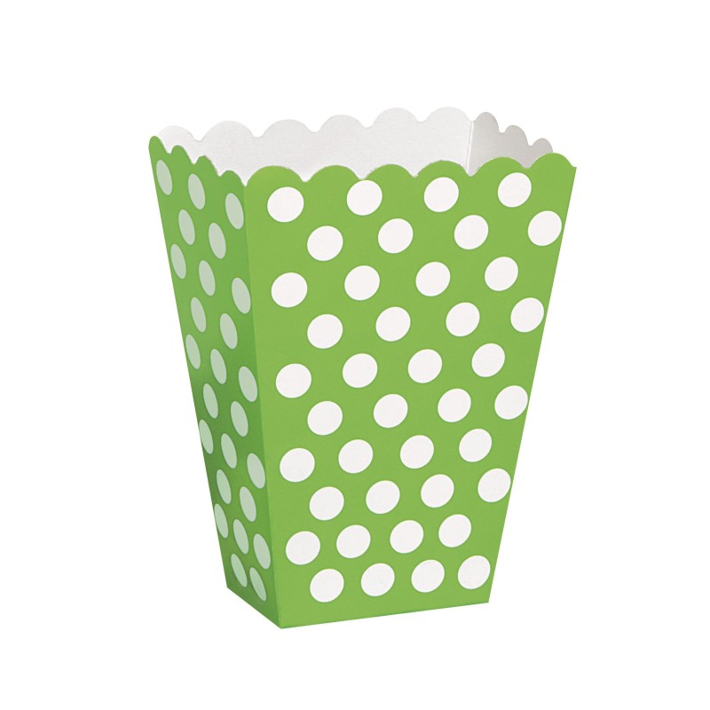 Lime green polka dot treat box
