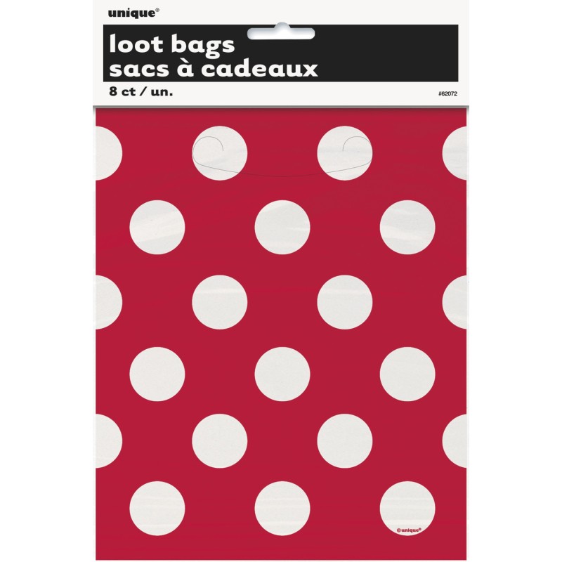 Red polka dot  loot bags