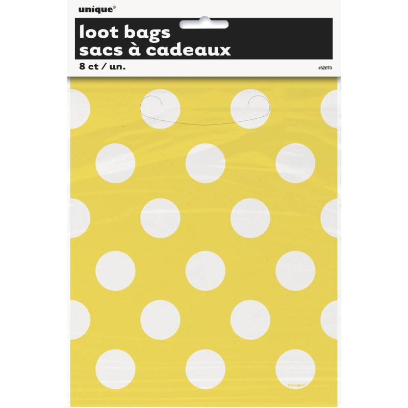 Yellow polka dot  loot bags