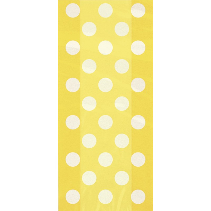 Yellow polka dot cellophane bags