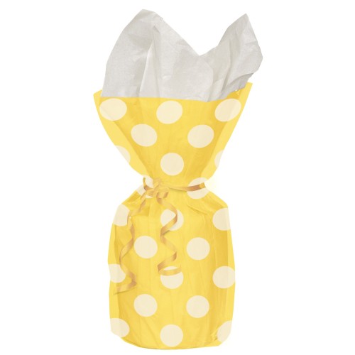 Yellow polka dot cellophane bags