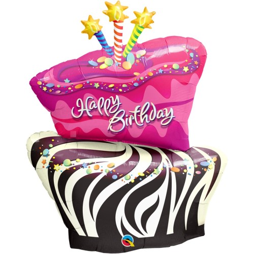 Birthday Funky Zebra Stripe Cake