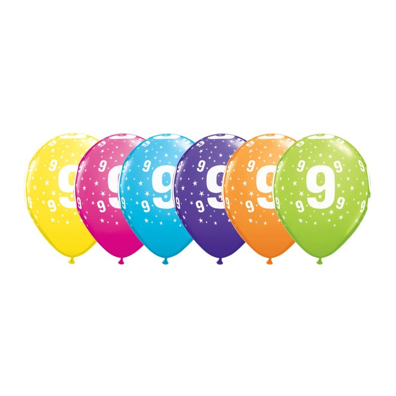 Printed balloons - number 9