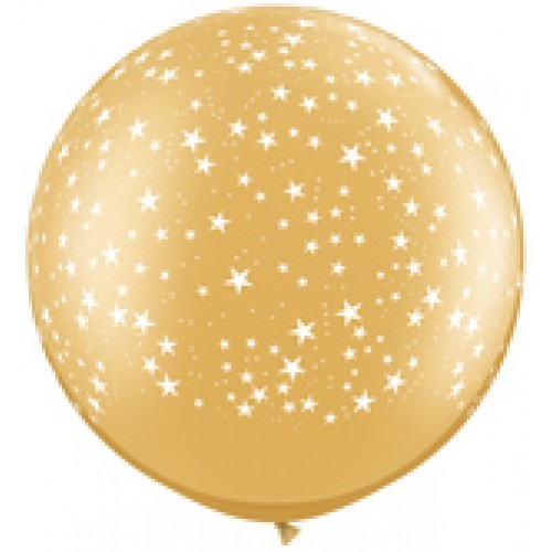 Zlato velik tiskan balon - zvezde