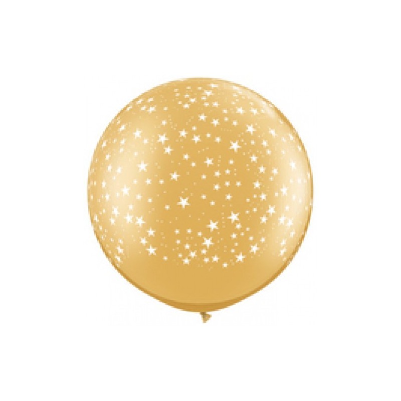 Große bedruckte Ballon mit Sterne - gold