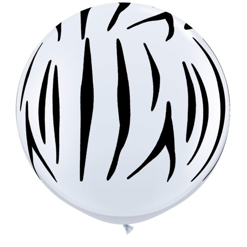 Veliki tiskani balon - zebra vzorec