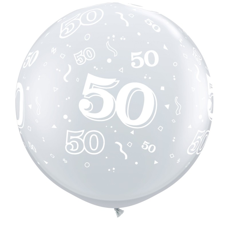 Große bedruckte Ballon 50 - diamant klar