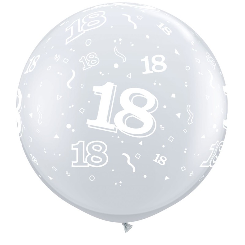 Prozoren veliki tiskani balon - številka 18