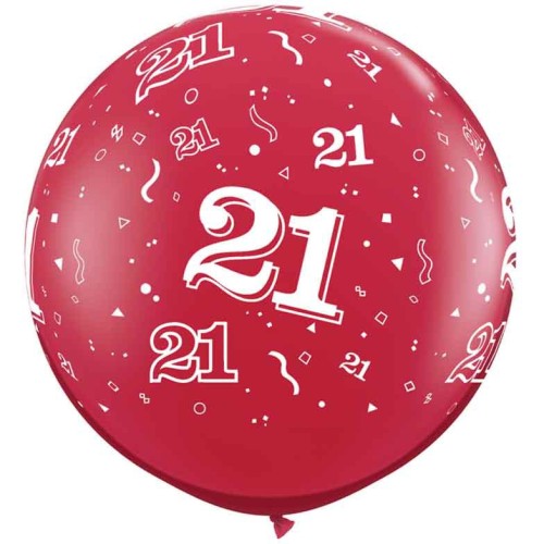 Ruby red giant balloon -number 21