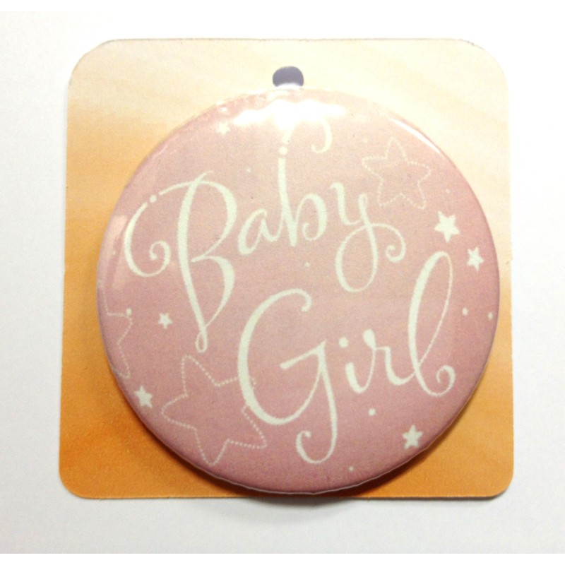 Baby pink button badge - Baby Girl