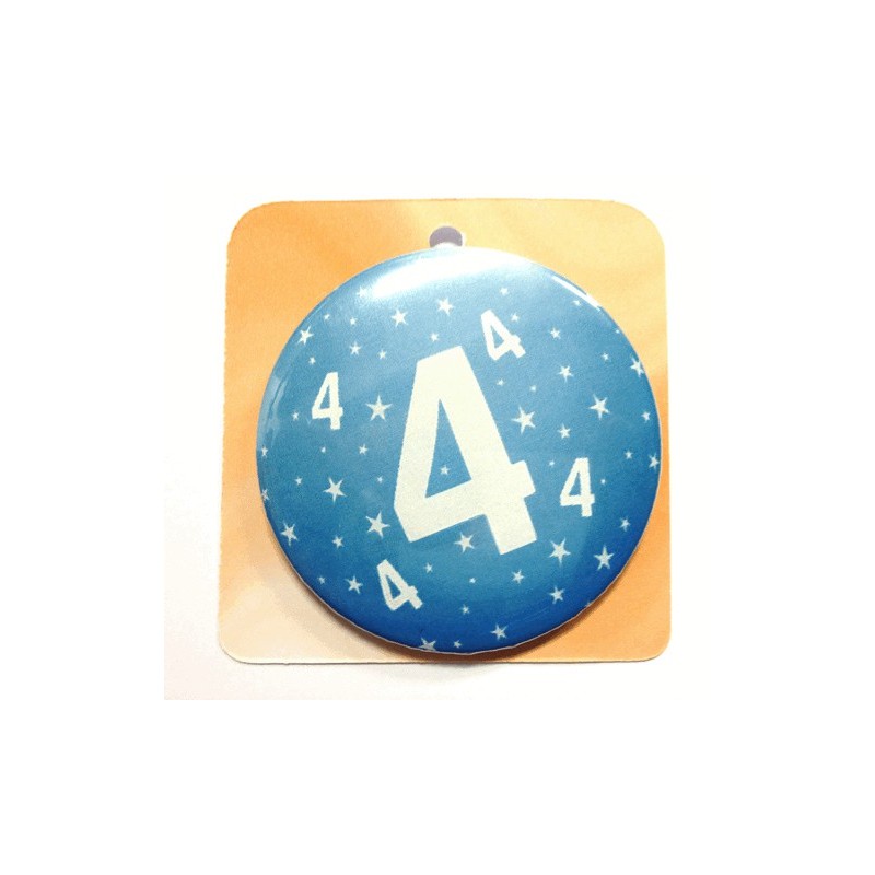 Blue button badge - Number 4
