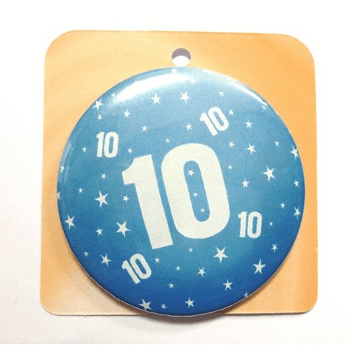 Blue button badge - Number 10