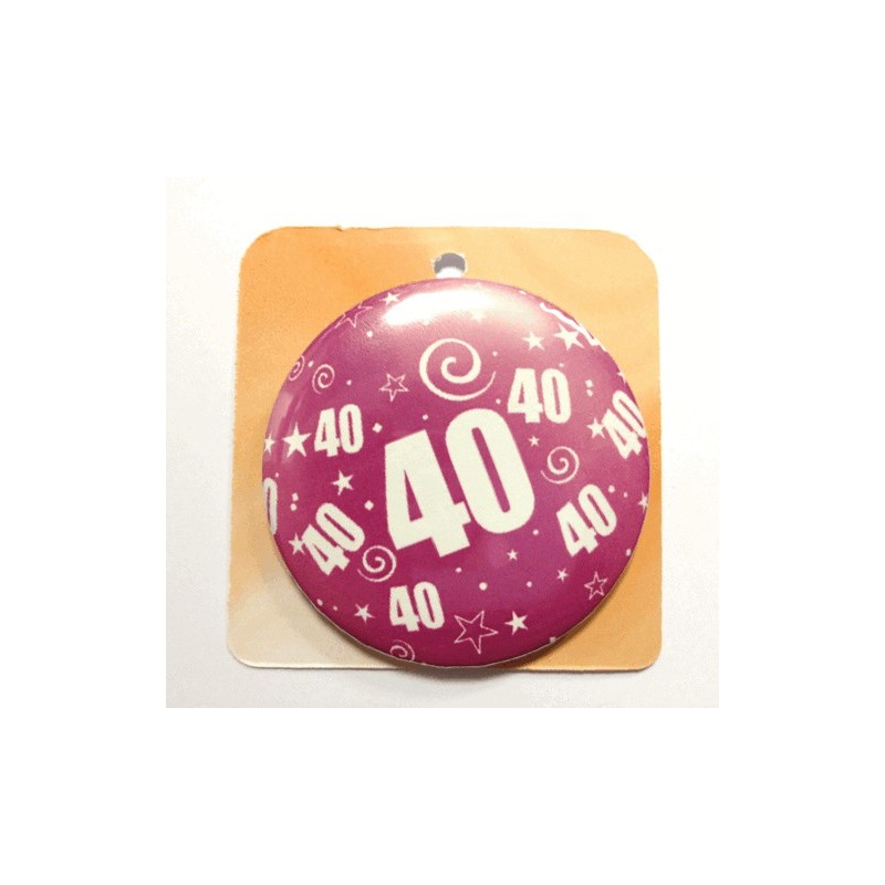 Rose Button Anstecker Brosche mit Nummer 40