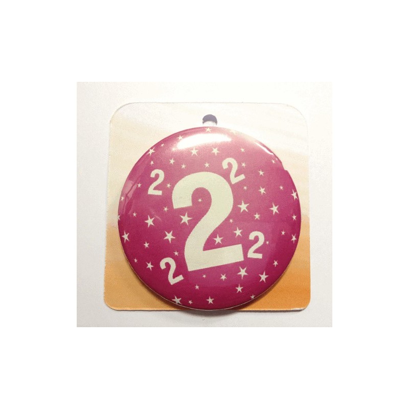 Rose button badge - Number 2