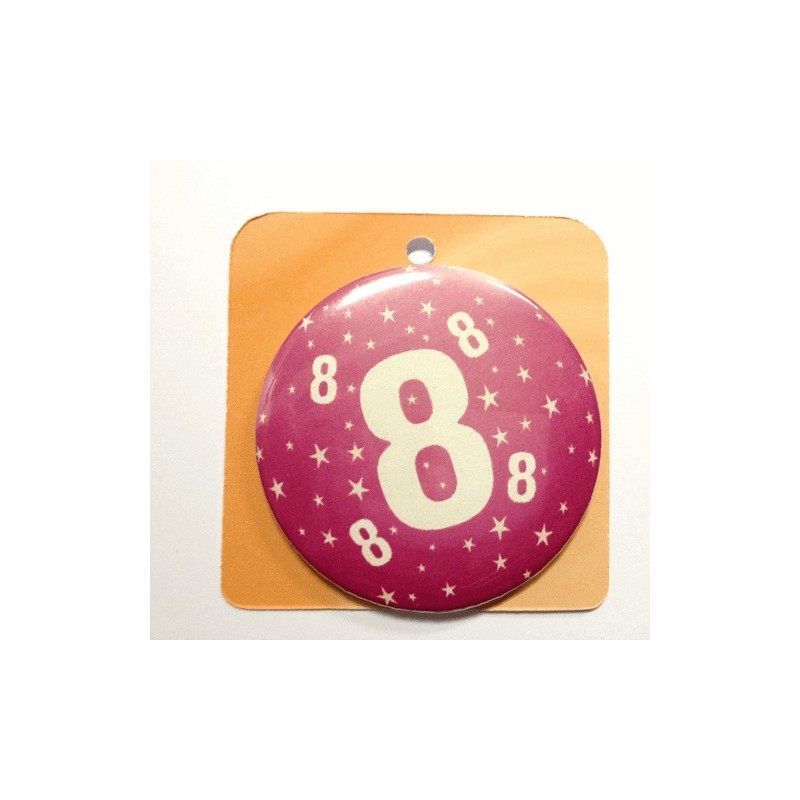 Rose button badge - Number 8