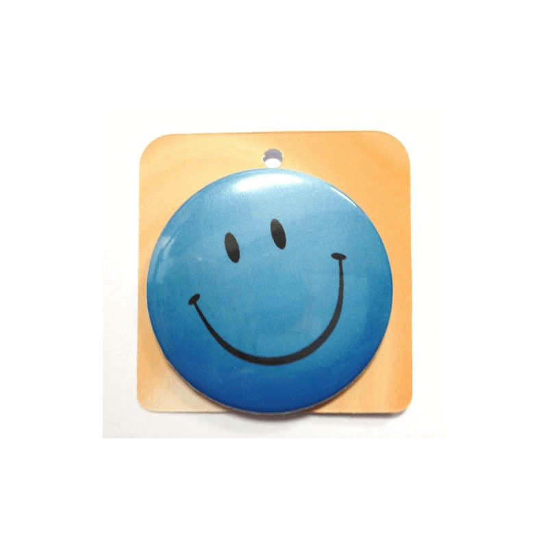 Smile Face Button Anstecker Brosche - blau
