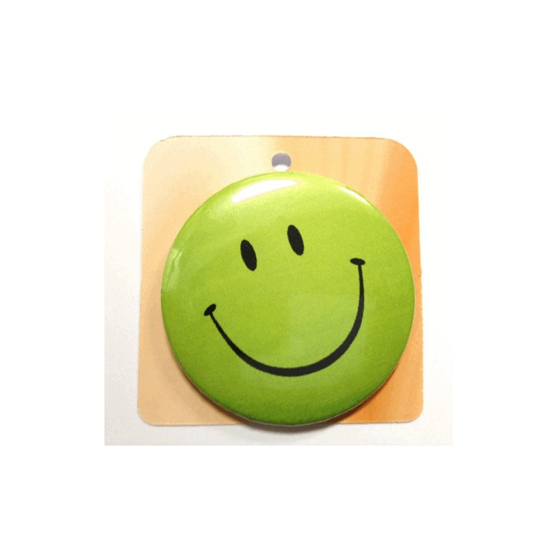 Green button badge - Smile face