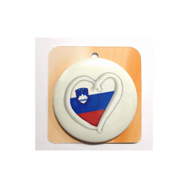 Button badge - Slovenija flag in heart