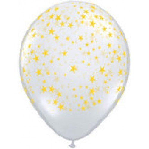 Diamond clear stars balloon 