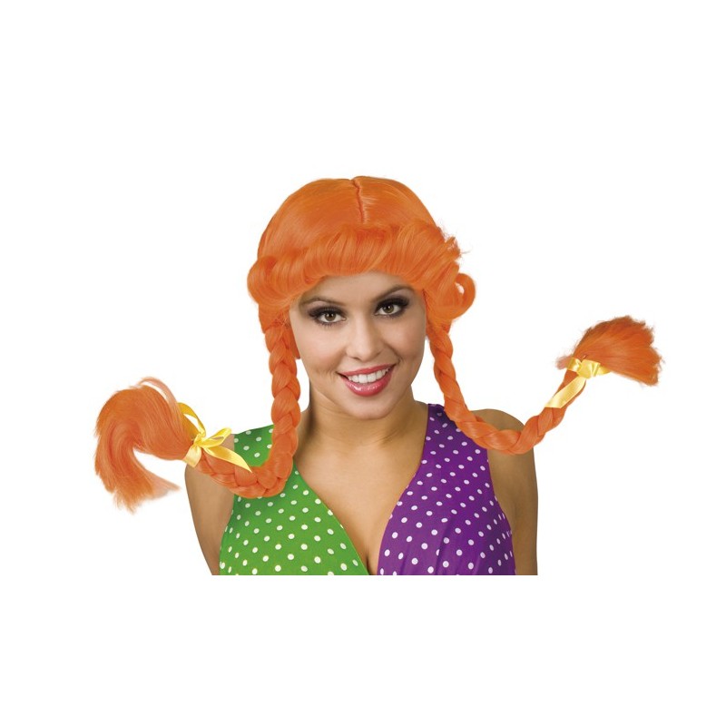 Orange braided wig