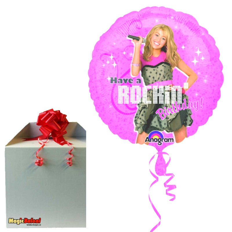 Hannah Montana Rocking Happy Birthday balon - napihnjeni