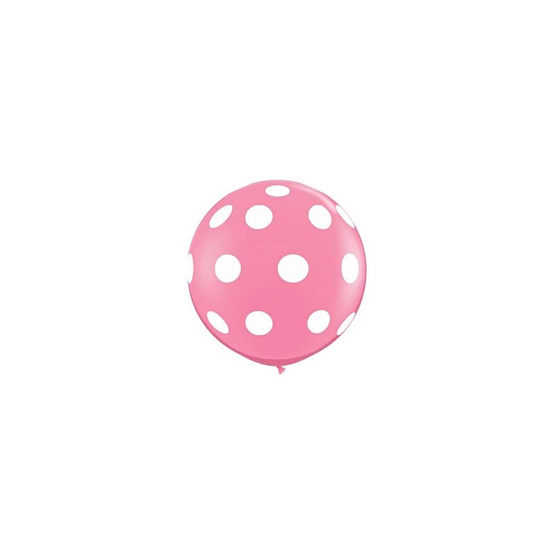 Große bedruckte Ballon mit weiße Punkten - pink