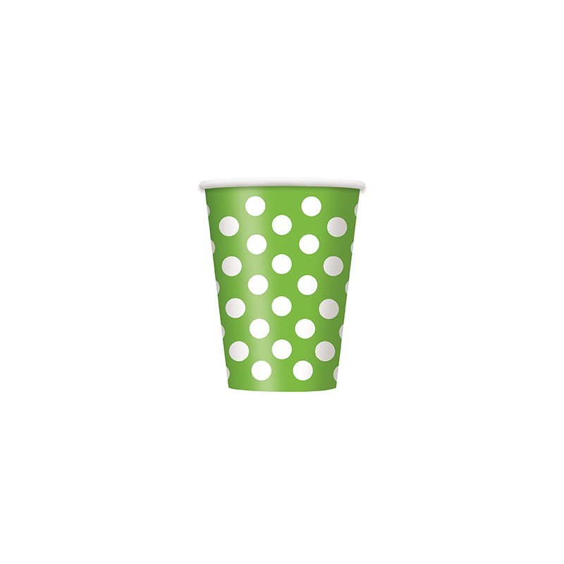 Lime green dots cups 