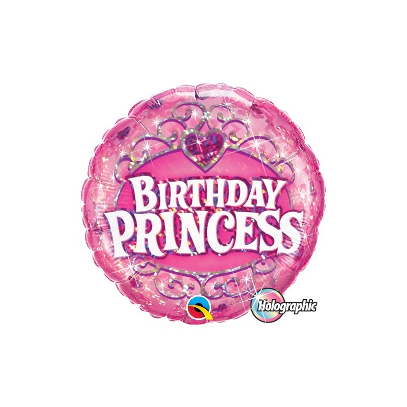 Birthday Princess - Folienballon auf einem Stäbchen
