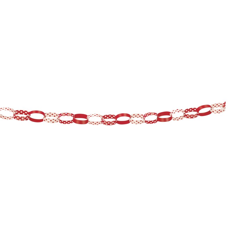 Red paper chain with dots