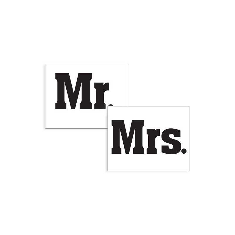 Shoe stickers Mr. and Mrs.