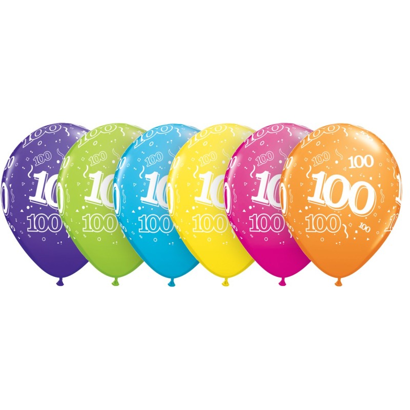 Ballon mit Zahl "100" tropical