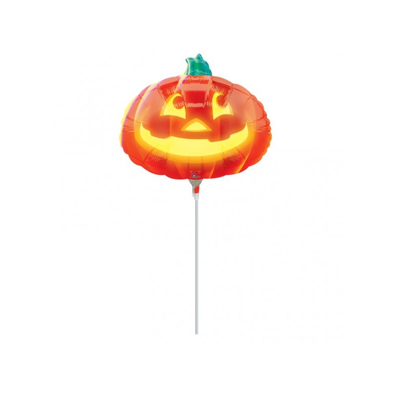 Happy Haunting Pumpkin - Folienballon auf einem Stäbchen
