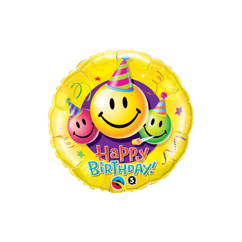 Rojstni dan Smiley obrazi - folija balon