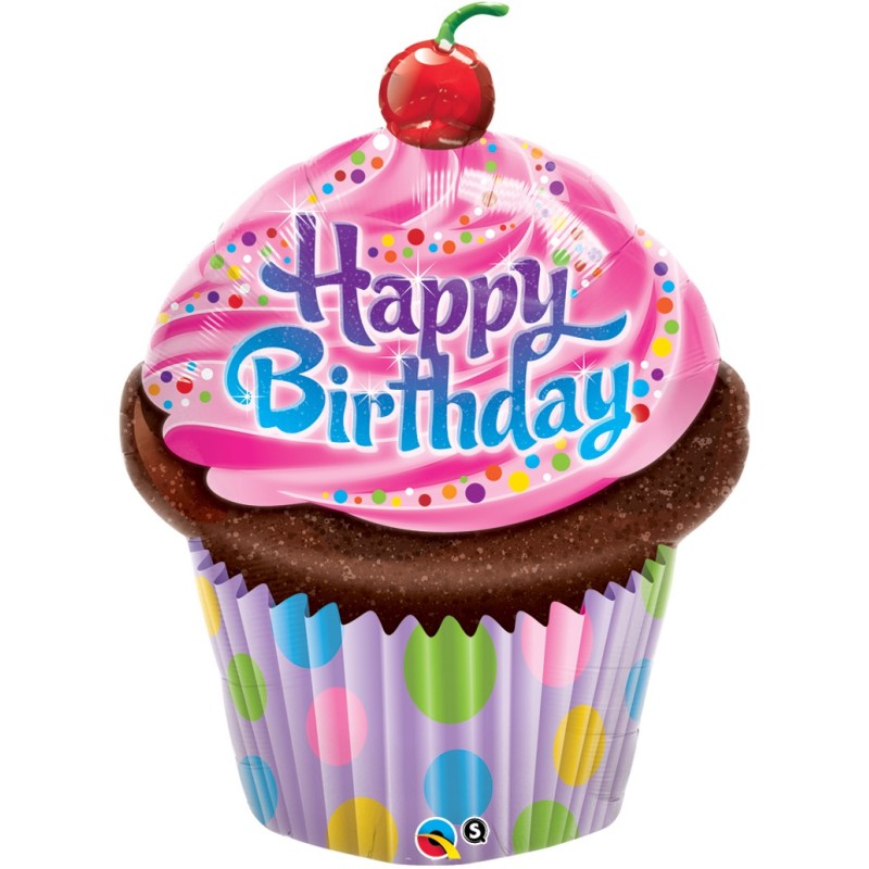 Birthday Frosted Cupcake folija balon