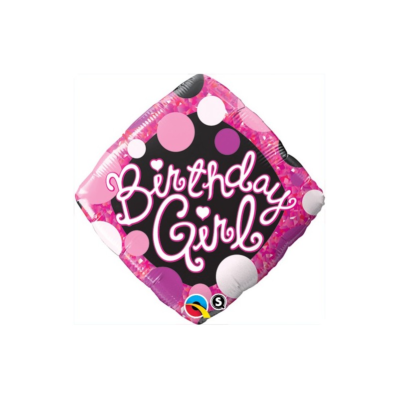 Birthday Girl Pink & Black - Folienballon