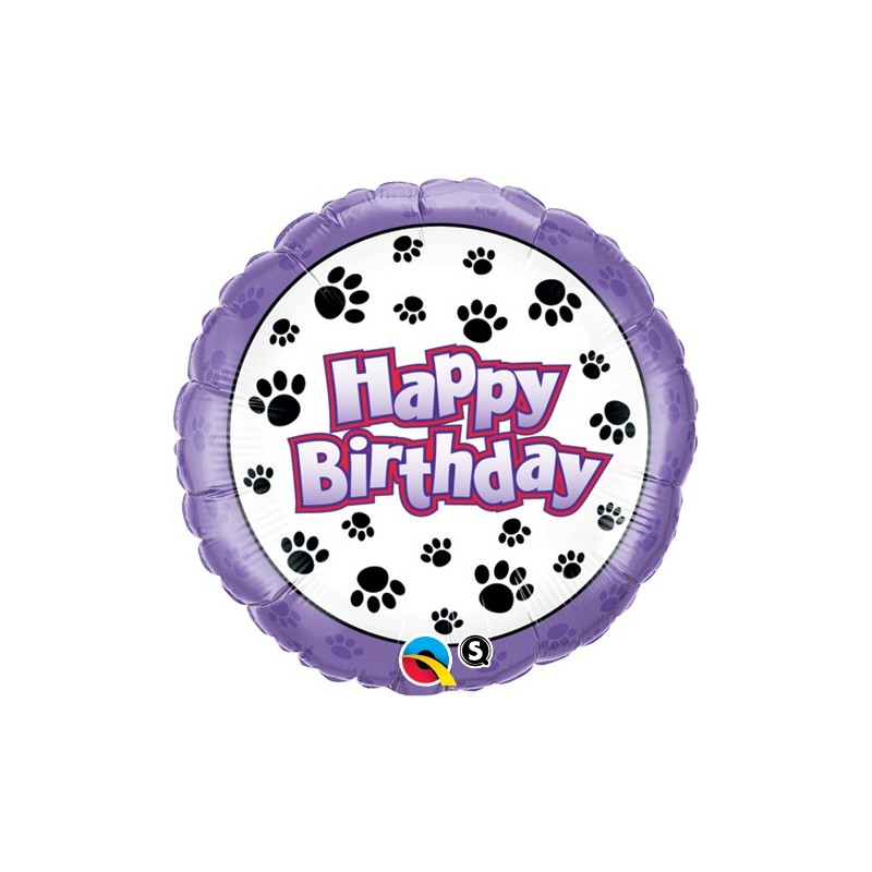 Birthday Paw Prints - Folienballon