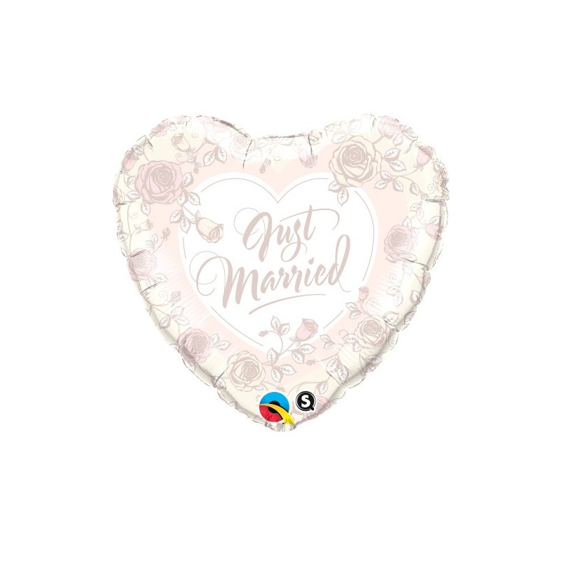 Just Married Roses - foil balloon