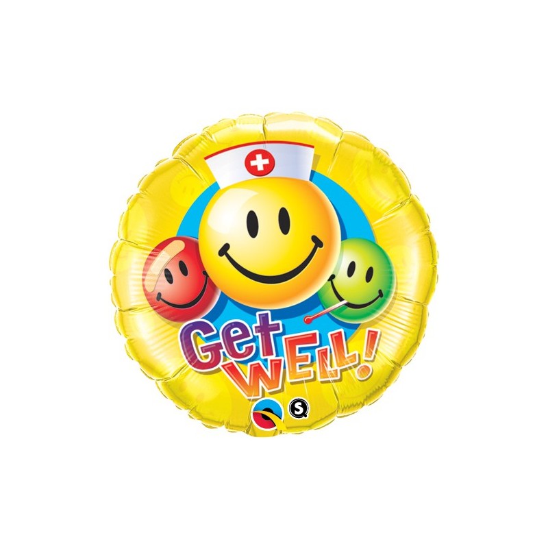Get Well Smiley Faces - Folienballon