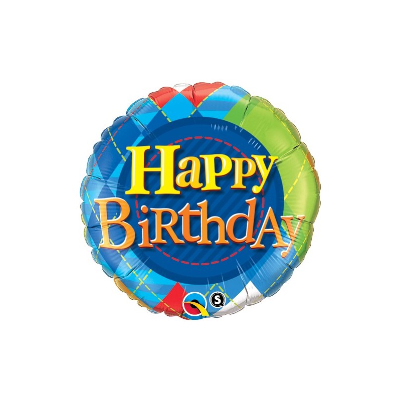 Birthday Tartan Plaid - folija balon
