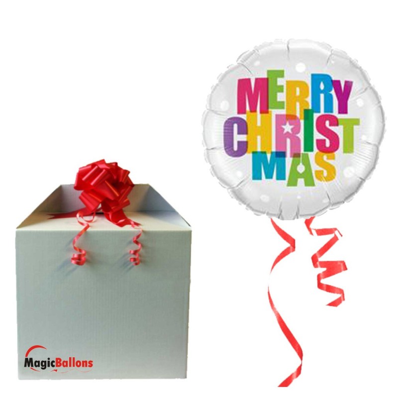 Merry Christmas Colors - Folienballon in Paket