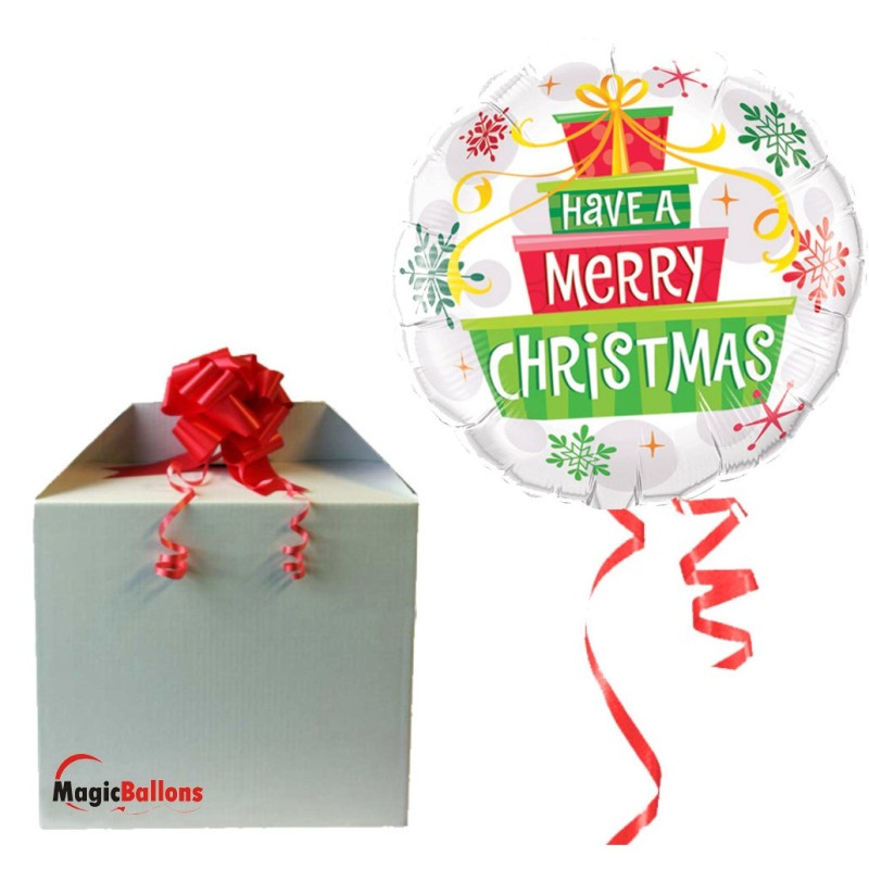 Christmas Gifts & Snowflakes - Folienballon in Paket
