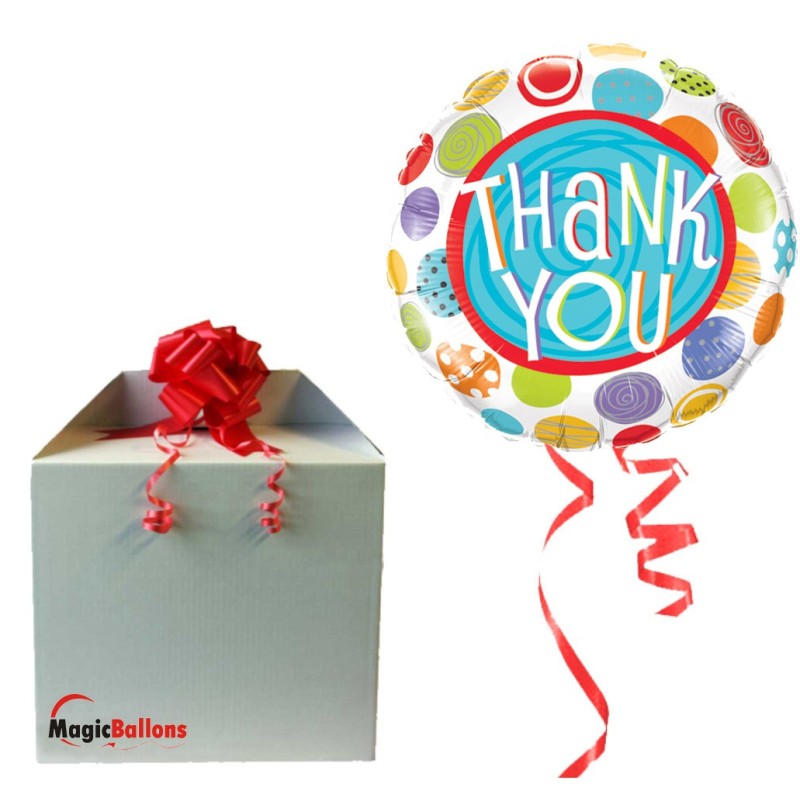Thank You Patterned Dots Folienballon in Paket