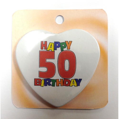 Happy Birthday button badge - Number 50