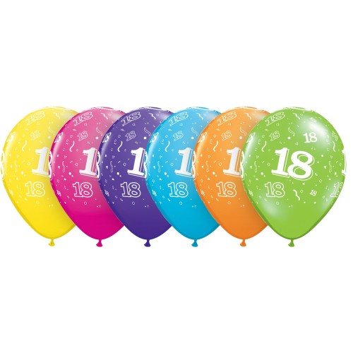 Printed balloons - number 18 Tropical